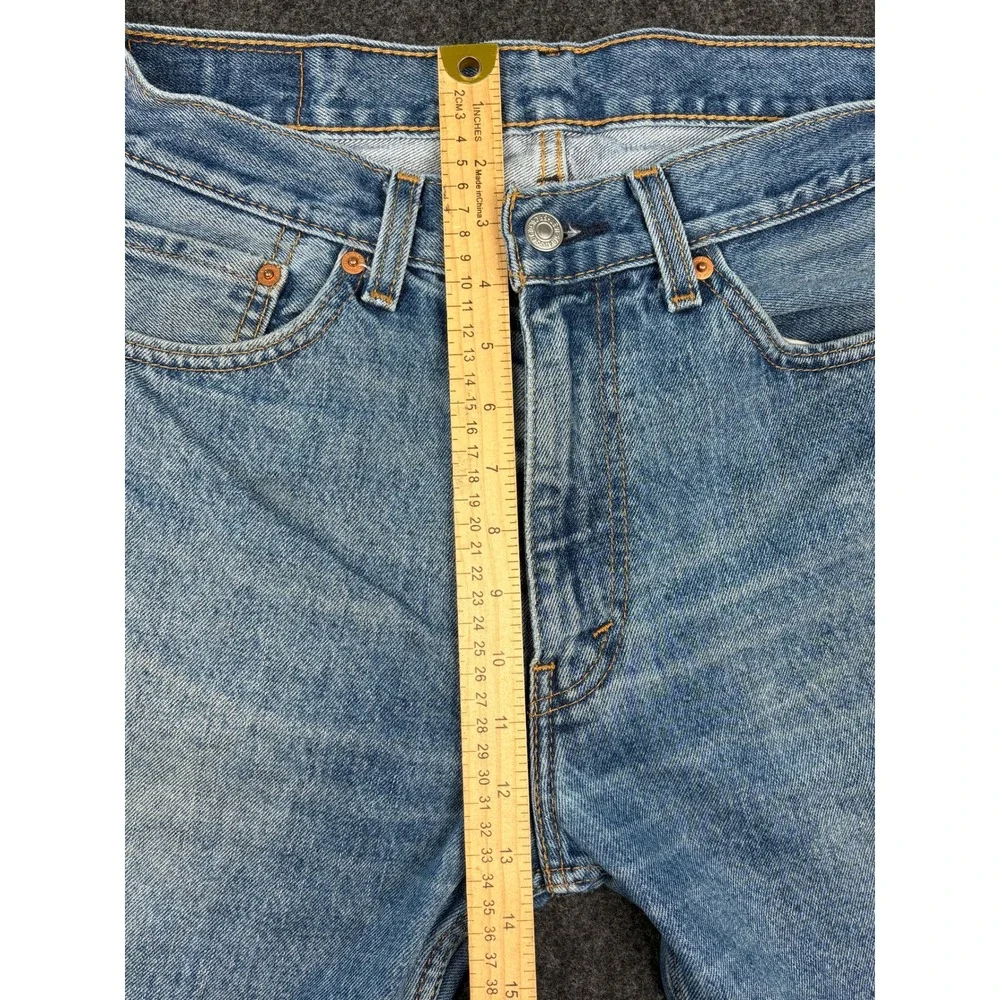 Levis 505 Regular Fit Straight Leg Light Wash Denim Jeans Mens 33x32 00505-4891